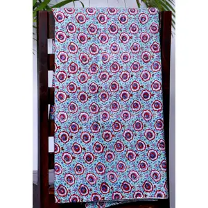 Bloco de mão tecido de algodão sanganero jaipuri, tecido voile, mais recente impressão floral, solto, corrida, tecido leve 92x88