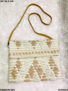 Stylish Designer Exclusive Handloom Cotton <b>Evening</b> <b>Bags</b> Handmade Shoulder Sling Clutch <b>Bag</b> - Product Image 4