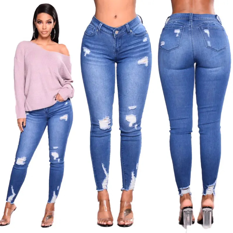 ladies pant 2022 hot style small trousers women's jeans new stretch high waist skinny Straight jeans women jeans