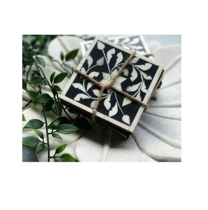 Posavasos con incrustaciones de hueso para decoración de Bar, posavasos cuadrado para taza de color gris, productos de alta calidad, gran oferta - Product Image 5