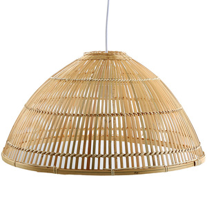 Abat-jour en forme de cloche en rotin bambou, design moderne, luminaire décoratif d'intérieur, idéal pour un salon - Product Image 3