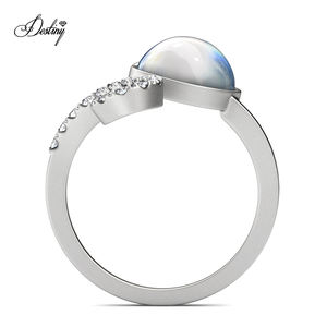 Jewelora — bijou en pierre de lune, anneau ouvert avec queue, mignon, pour femmes et filles, idée cadeau, nouveau, <span class=keywords><strong>2021</strong></span> - Product Image 4