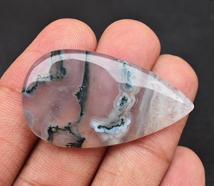 Gema de ágata musgo Solar única, cabujón de ágata musgo, joyería, piedras preciosas semipreciosas - Product Image 2