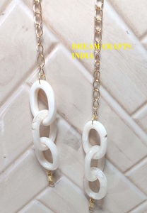 Bolso de mano de resina y Metal con diseño personalizado, cadena de Color perla, Correa multiusos para móvil, protector facial, monedero - Product Image 5