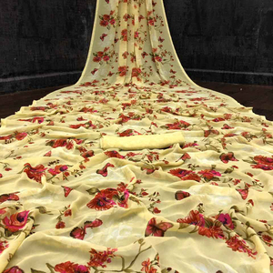 ชุดปาร์ตี้ที่สวยที่สุดผ้าส่าหรีผ้าตาข่ายปักลายสำหรับผู้หญิงอินเดีย - Product Image 1