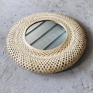 Handmade <b>Bamboo</b> Boho Round WallHaning <b>Mirror</b> for Home Decoration - Product Image 5