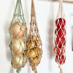 Bolsa de macramé hecha a mano para frutas y verduras, de la mejor colección ecológica, 100% algodón orgánico. Bolsa de macramé hecha a mano. - Product Image 2