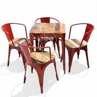 Industrial Dining Table and Chairs Set, Popular Cafe