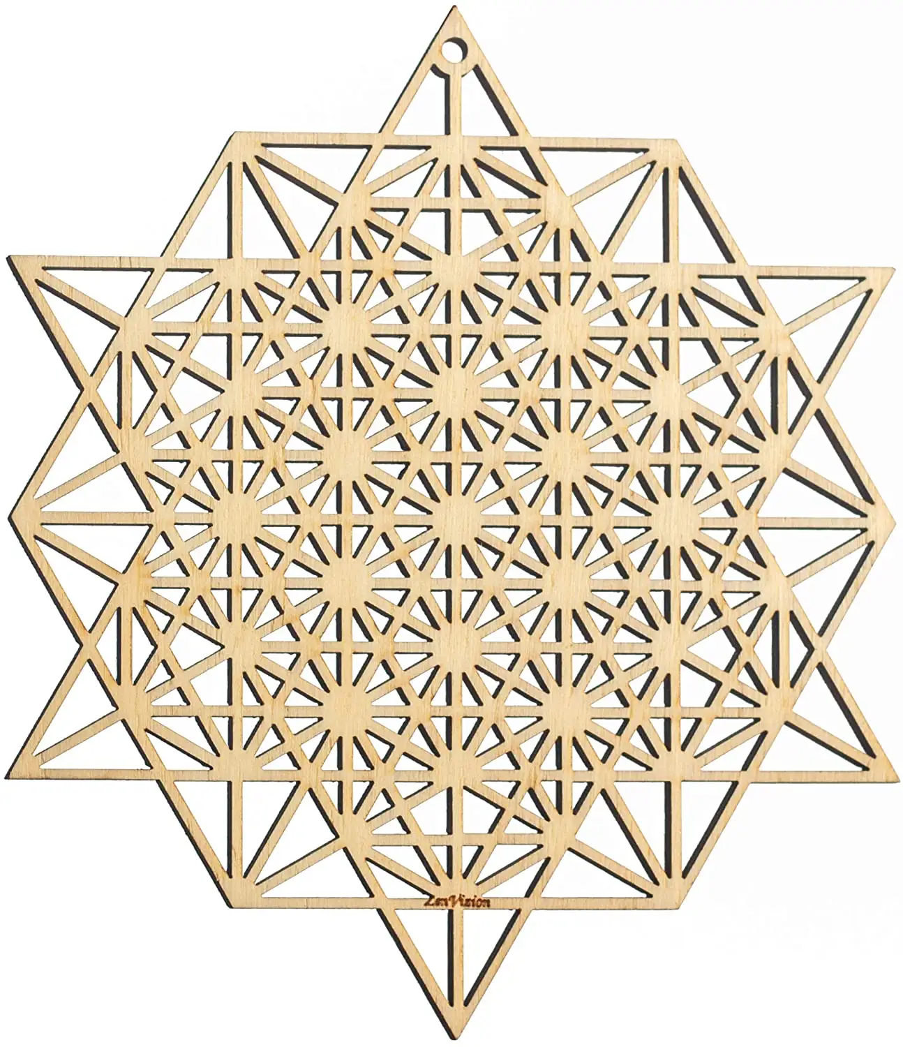 64 Grid Star Tetraeder Kristall gitter Holz kristall gitter Heilige Geometrie Wand kunst Hängende Wand skulptur Meditation