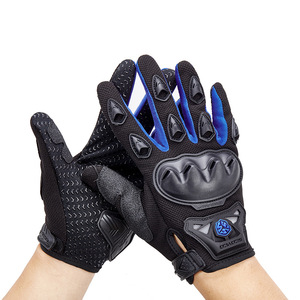 Gants de moto personnalisés en cuir de qualité supérieure, imperméables au vent, gants à doigts longs avec fonction écran tactile, gants de vélo d'été - Product Image 2