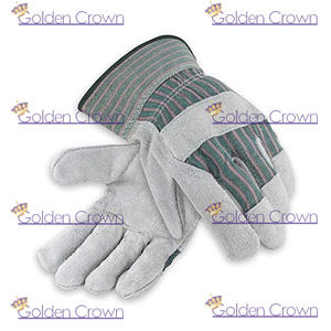 ถุงมือหนังปาล์มถุงมือนิรภัยแถบสีเขียว | ถุงมือทำงานหนังแบบกำหนดเอง - Product Image 4