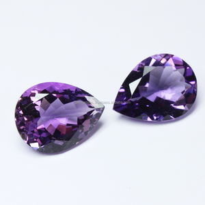Pierre d'améthyste de 12x16 mm, forme poire, taille facetée, naturelle, de qualité supérieure, faite à la main, améthyste violette, pour la fabrication de pendentifs, pierre de bijouterie - Product Image 5