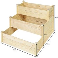 Nouveaux bacs à fleurs surélevés en bois à 3 niveaux, autres fournitures de jardin pour serre, faciles à assembler, respectueux de l'environnement