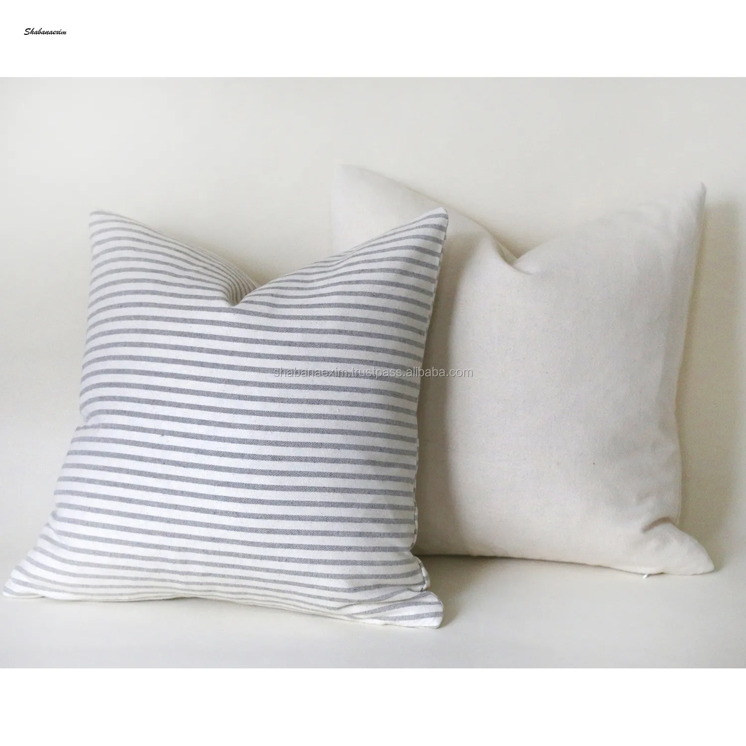 Blue Striped Pillow cover Woven Cushion Cover Square Size Decorative Cushion Covers from India