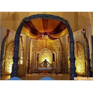 Traditional Elephant Trunk Pillar Mandap <b>Decoration</b> Indian Wedding Elephant Tusk Mandap Exclusive Look Tusk Wedding Mandap <b>Set</b> - Product Image 1