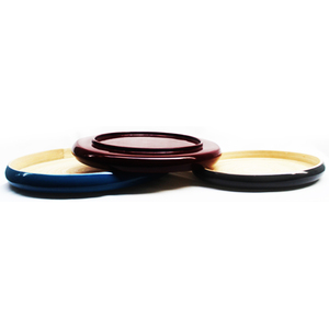 Plateau de service en bambou laqué écologique MK_BAMBOO avec bord large, assiette en bambou tissé, couleur et logo personnalisables - Product Image 3