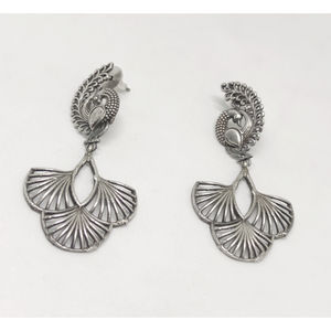 ต่างหูแนวชนเผ่าขนาดใหญ่ดีไซน์ดอกไม้คล้ายกันเงินแฮนด์เมด Treanding - Product Image 1
