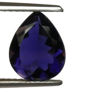Vente en gros de pierres précieuses en iolite naturelle de forme poire de 9x11 mm, de haute qualité, facettées, pierres brutes, par carat, certifiées par l'IGI - Product Image 1