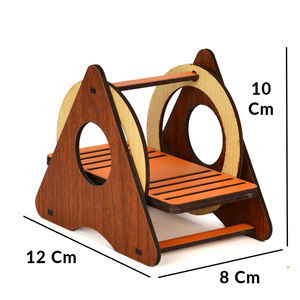 ชิงช้าไม้หลากสีสำหรับนก ลายสัตว์ อุปกรณ์เสริมแบบพลิกได้ 12 ซม. X 8 ซม. X 10 ซม. ทุกฤดูกาล - Product Image 2