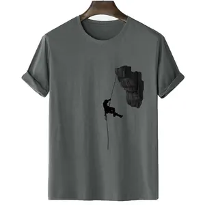 Camiseta de cuello redondo Lisa personalizada para hombre, camisetas de manga corta de algodón, talla grande, venta al por mayor - Product Image 1