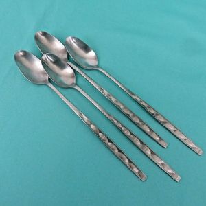 Cuillère de service en fonte d'aluminium avec finition or rose, lot de 4 pièces, parfaite pour les événements de mariage de haute qualité, couverts de table - Product Image 4