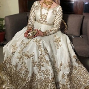 Robe de style indien/pakistan avec des perles de cristal, longueur au sol, sertie de perles en pierre, parfait pour mariage, 2020 - Product Image 1