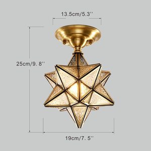 New Handmade Decorative Sky Blue Star Flush Mount Moravian 8'' Star <b>Ceiling</b> Light <b>Shade</b> With E26 Bulb - Product Image 6