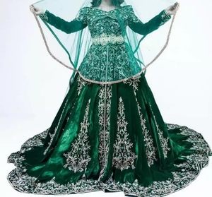 NEW---DESIGNER---COLORFUL--EMBROIDERY DE DABKA, CRISTAL PERLES, VERRE PIERRE TRAVAIL SUR BELLE MARIÉE CAFTAN--DRESS @ 2021 - Product Image 1