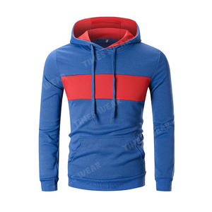 Sweat à capuche décontracté pour hommes personnalisé par OEM pull patchwork avec motif brodé polyester/coton coupe de motif imprimé de la saison d'hiver - Product Image 5