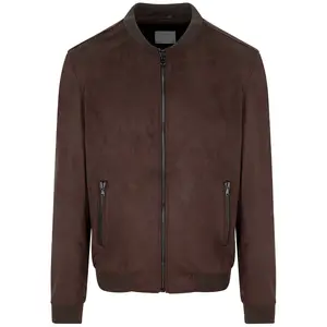 Bomber da uomo Bomber in pelle scamosciata vegana neutra in carbonio realizzato con giacca comoda in pelle vegana italiana morbida