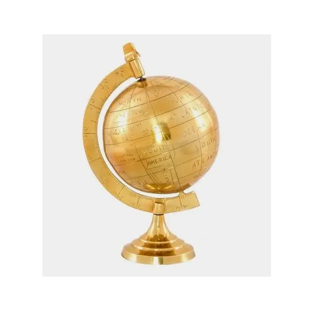 Elegante vendita calda mondo globo decorativo in metallo all'ingrosso Desktop decorazione per la casa oggetto regalo color oro