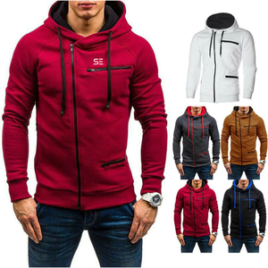 Sudadera con capucha informal de mezclilla con cremallera y estampado digital para hombre, de invierno - Product Image 1