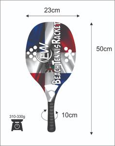 Raquettes et pagaies de beach tennis sur mesure avec face en fibre de carbone et verre, poids 310-330g, longueur 50cm - Fournisseurs de matériel de plage - Product Image 2