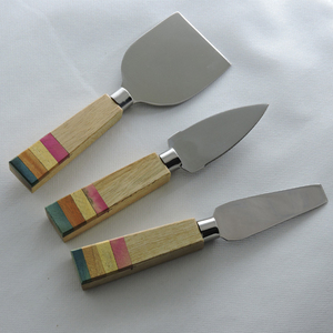 Acero inoxidable asequible con chapado en cobre, resina y mango de madera, cuchillo para queso, juego de herramientas, cuchillo de cocina, espátula, esparcidor de mantequilla - Product Image 6