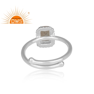 Wholesaler Handmade <b>Ring</b> Woman's Jewelry Supplier Rectangular Cut <b>Labradorite</b> Gemstone Fine 925 Sterling Silver <b>Ring</b> Jewelry - Product Image 4
