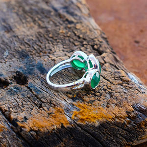 Anillo de GEMA de ónix verde Natural, Plata de Ley 925, hecho a mano, joyería de piedras preciosas verdes para proveedores al por mayor - Product Image 3