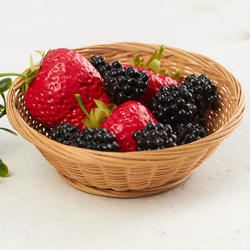 Oneup — panier de rangement rond en bambou naturel, panier de fruits tissé à la main, pour rangement à domicile, vente en gros - Product Image 3