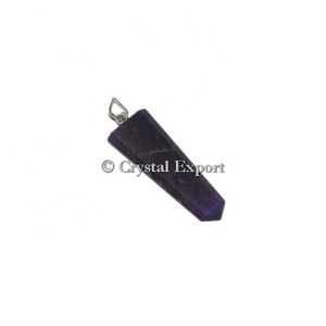 Pendentif en améthyste naturelle en forme de crayon plat, collier de guérison par les cristaux pour la méditation Reiki, bijoux spirituels, cadeau - Product Image 1