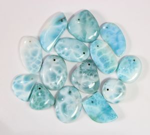 Larimar ธรรมชาติ Cabochon เรียบ Cabochon เจาะด้านหน้าผสมรูปร่าง20X16MM ไปยัง29X12MM ประมาณอัญมณี - Product Image 2