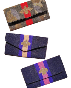 Bolso de mano estilo vintage indio para mujer, con cuentas, para fiesta de boda, diseño de diseñador, con cristales brillantes, suave y lujoso. - Product Image 1