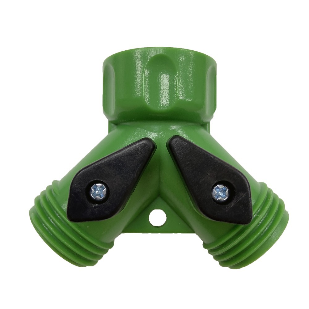 Y Garden Hose Connector Two Independent Thread Outlets Work with Single Hose Tap Fitting Easy Attachment of Various Tools