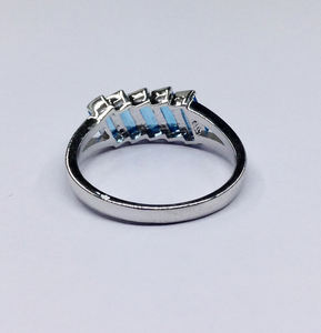 Bagues en pierre précieuse en topaze bleue, argent Sterling 925, plaqué or, fait à la main, bon marché quantité minimale de commande vente en gros - Product Image 5