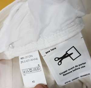 Pantalon Chino en coton riche et décontracté pour femmes, taille moyenne, pantalon boutonné, étiquettes de marque, vêtements en surplus, stock d'été au Bangladesh - Product Image 6