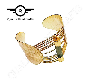 Brazalete de Latón Chapado en Oro de Alta Calidad, Artesanía Clásica, Alambre Trenzado, Regalo de Boda para Mujer, Fiesta, India - Product Image 4