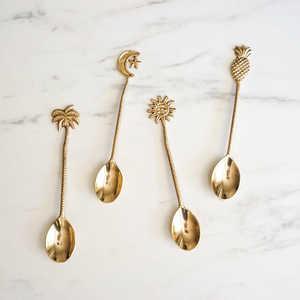 Cuchara de latón para cuchara de cena Mango de diseño moderno Cubiertos al por mayor Cubiertos para uso en el hogar y la fiesta real para mango largo de 3 piezas - Product Image 6