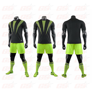 Gran oferta, nuevos conjuntos de fútbol para hombre, alta calidad, 100% poliéster, logotipo personalizado, estampado, camiseta de fútbol verde, uniforme de talla grande, equipo personalizado - Product Image 6