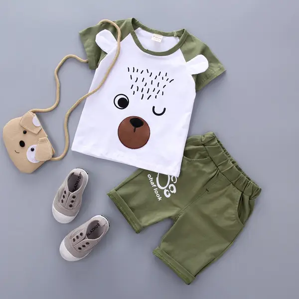 Short et t-shirt pour enfants, ensemble lanterne à carreaux, vêtements de haute qualité, nouveau design,