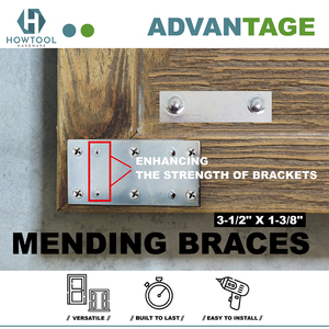 Rechte Beugel Reparatie Plaat Bevestigingsbeugel Voor Meubels <span class=keywords><strong>3</strong></span>-1/<span class=keywords><strong>2</strong></span> "X1-<span class=keywords><strong>3</strong></span>/8" Herstellen Brace - Product Image 3