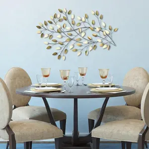 Décor à la maison Souffler Les Feuilles Décor Mural fait main en métal design moderne de haute qualité salon restaurant bar de l'hôtel décoration murale - Product Image 1