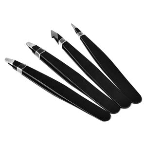 Ensemble de pincettes à sourcils en acier inoxydable, pour sourcils, noires, offre spéciale, OEM, 2020 - Product Image 3